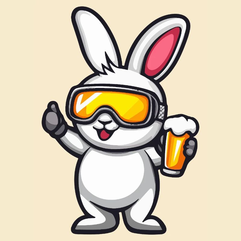 Hase Apres Ski Bier Comic