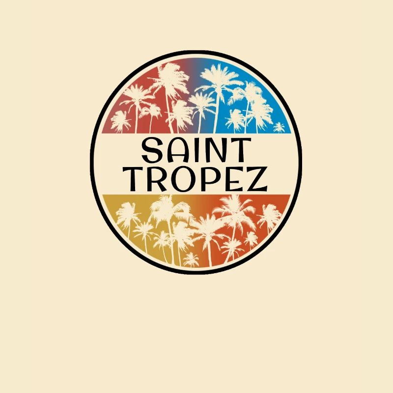 Saint Tropez Palmier Souvenir de Vacances Élégant