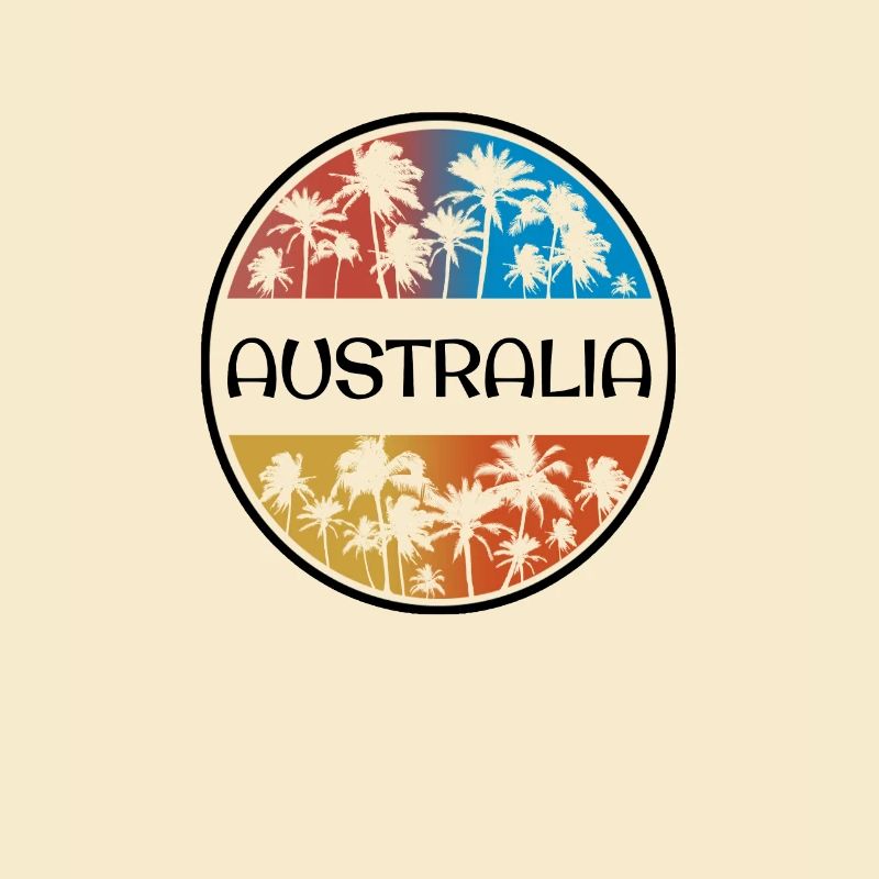 Australia Palm Tree Stylish Vacation Souvenir