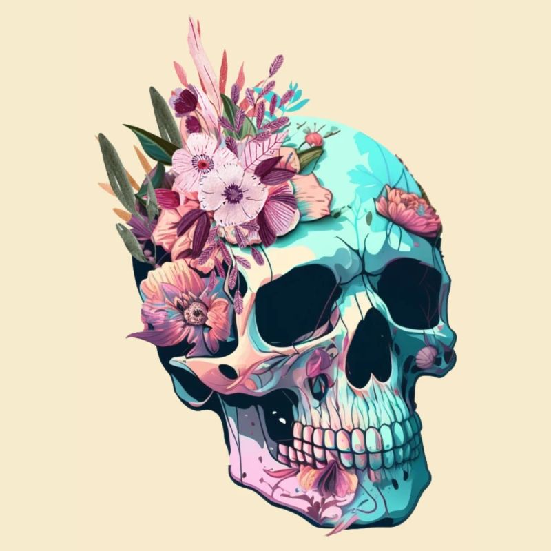 Skull can be personalized with flowers