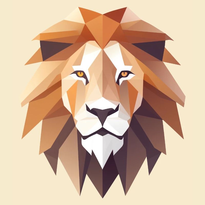Conception de logo Lion Head Low Poly