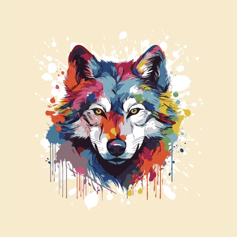 Wolf Pop Art Kopf