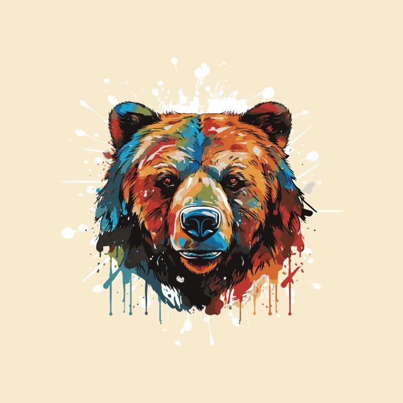 Bear Pop Art Head