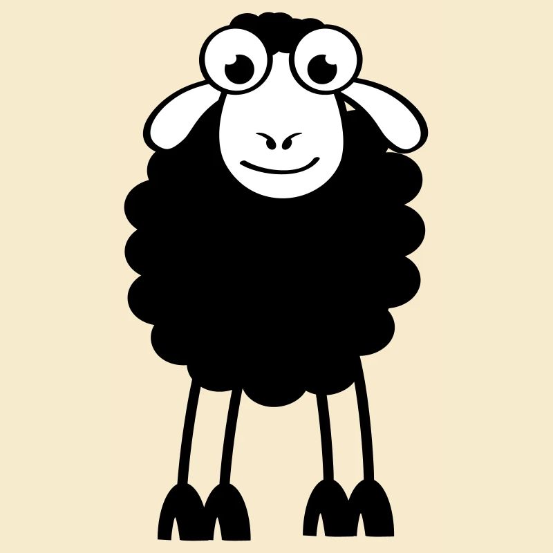 Sheep, white or black sheep. Dreaming or sleeping