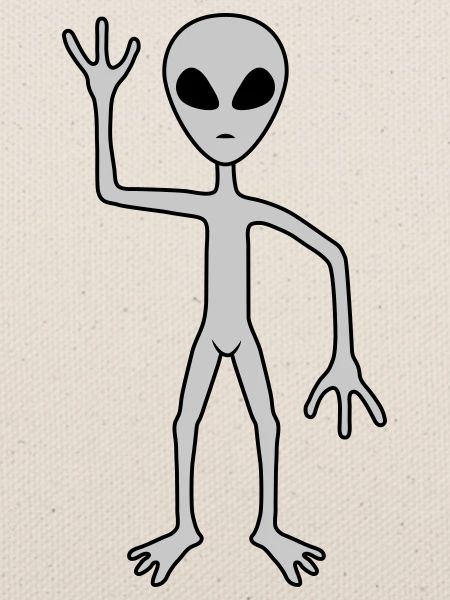 Science Fiction Alien winkt