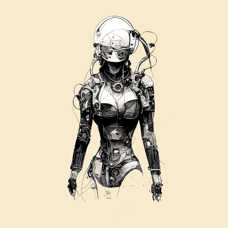 technical drawing cyborg