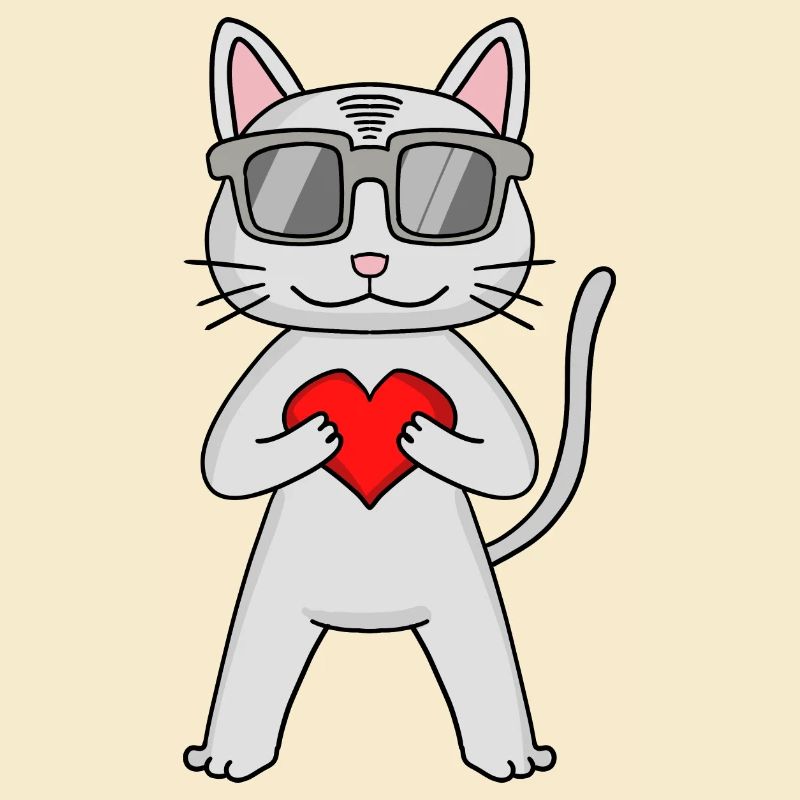 Devon Rex with sunglasses and heart