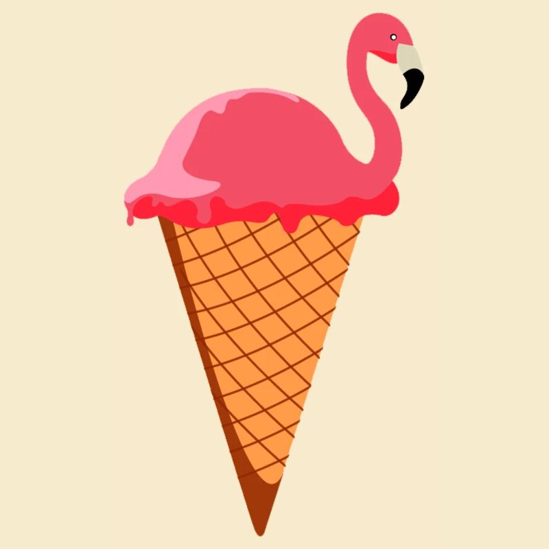 Ice Eiscreme Waffeleis Eiskugel Flamingo Eis