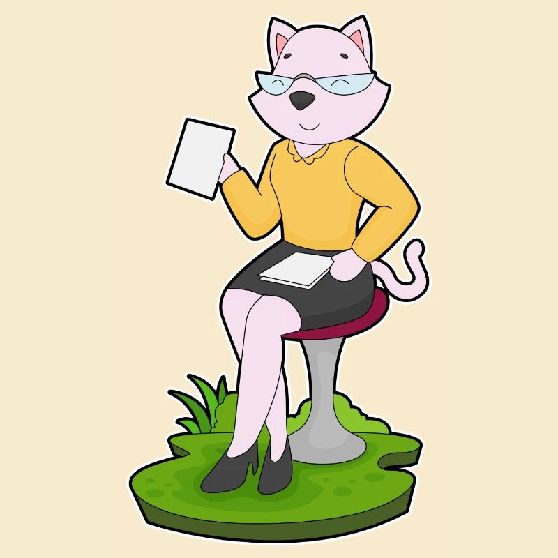 Katze Sekretärin Notizzettel