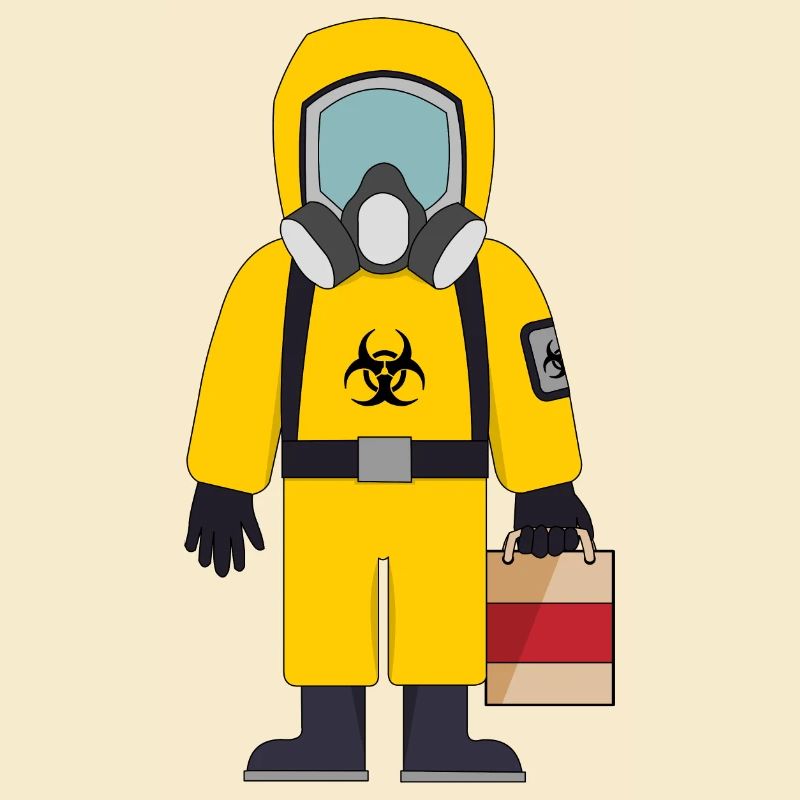 Biohazad Suit with a bag