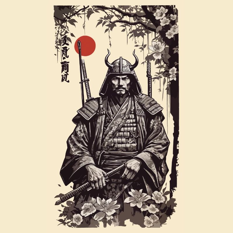 Retro Samurai Klassischer Shogun Kunststil