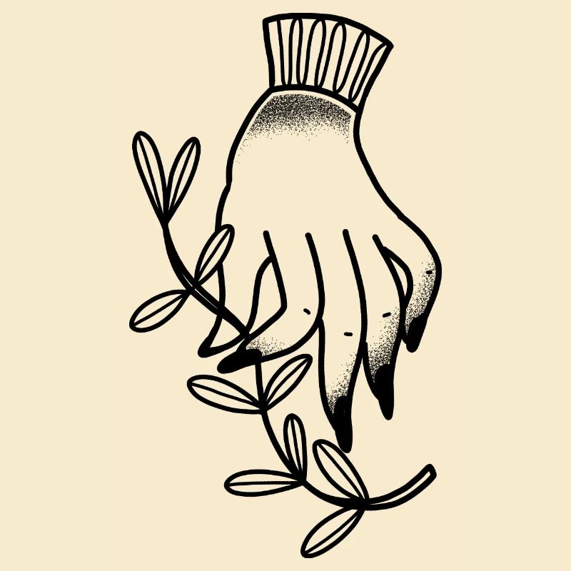 Boho Hexenhand Und Olivenblatt Daunen