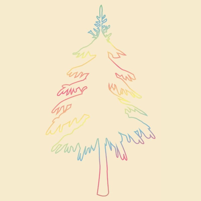 Christbaum, Tannenbaum oder Weihnachtsbaum Umriss
