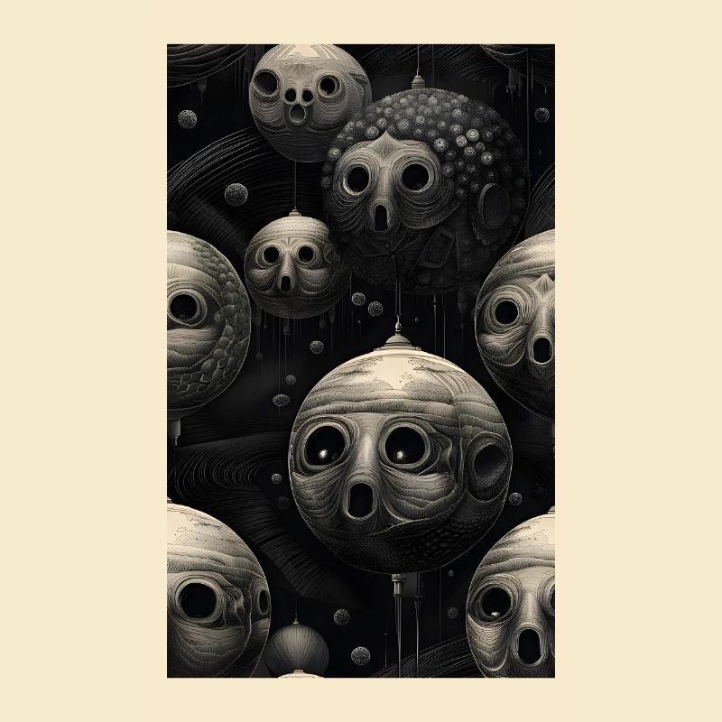 Grey sphere faces