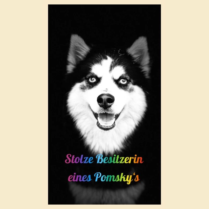 Stolze Besitzerin eines Pomsky`s