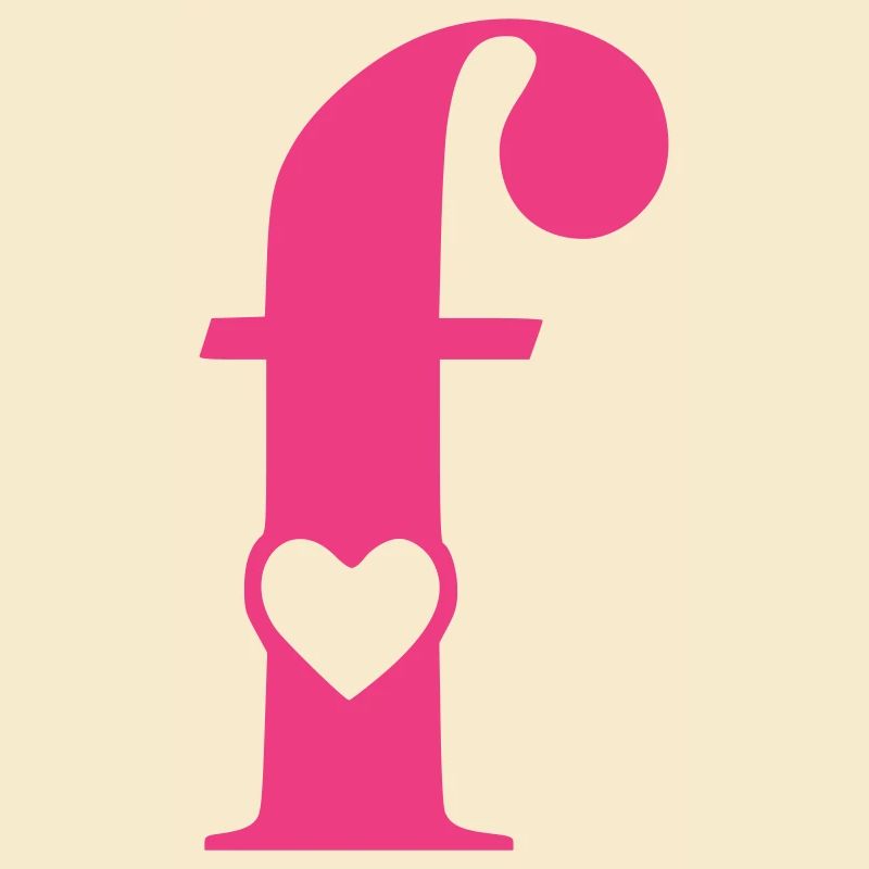 Buchstabe f Anfangsbuchstabe mit Herz