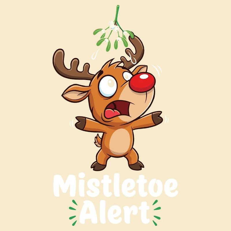 Reindeer with mistletoe