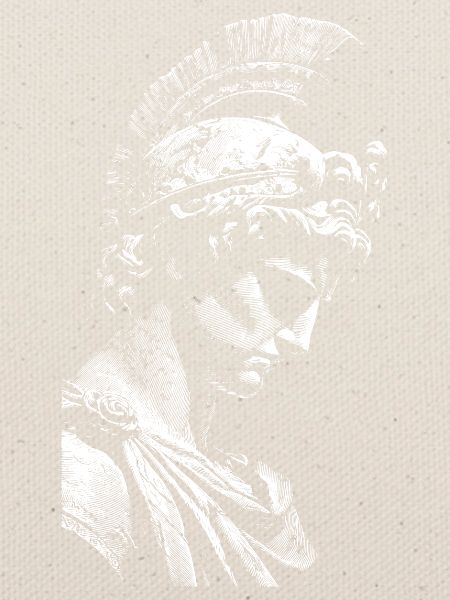 Antike Heldenstatue Kontrastdruck