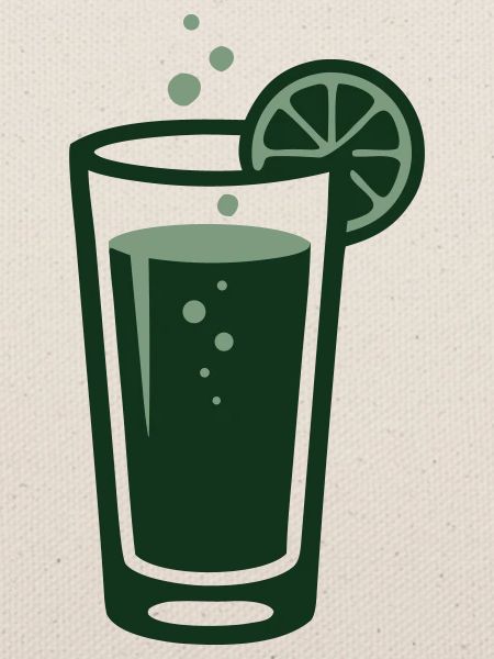 Ingwer Limonade Cocktail Glas Logo