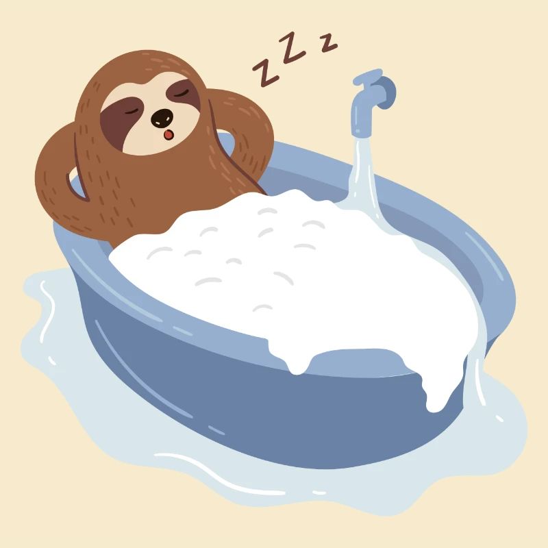 Sloth Shower Sleeping Cute Tired Lazy Sloth