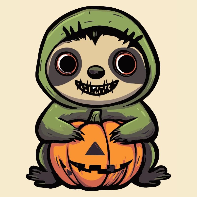 Faultier Halloween Comic Lustig