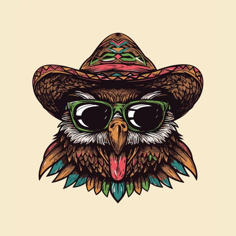 Eule Comic Lustig Sombrero