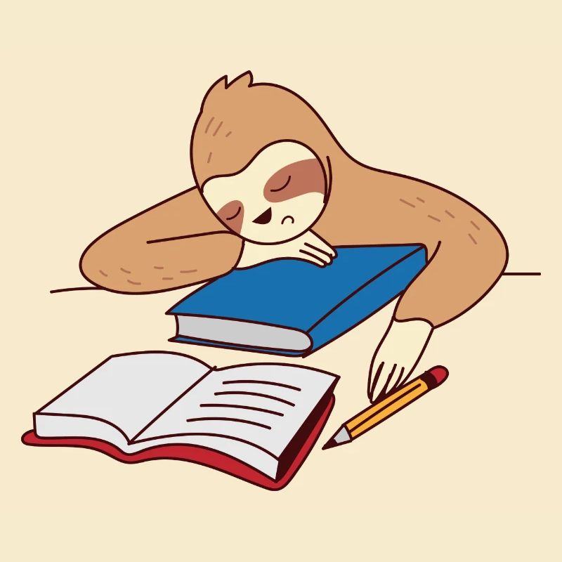 Faultier Studieren Einschlafen Ironisch Student