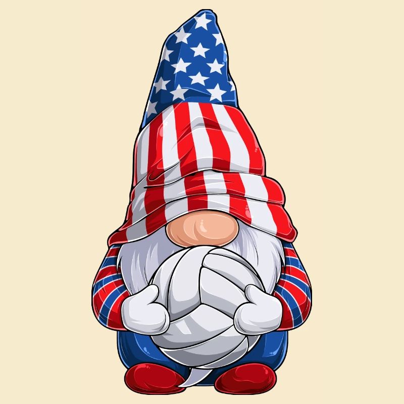 Gnome mit Volleyball oder Beachvolleyball