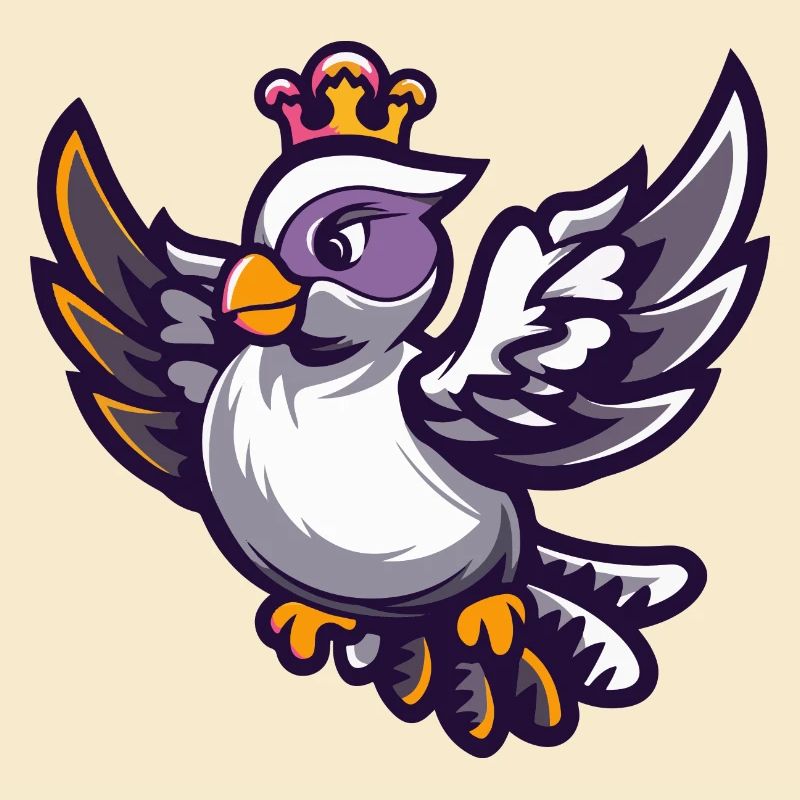 Taube Vogel Comic Krone