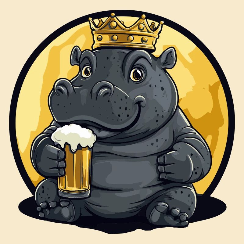 Nilpferd Bier Comic