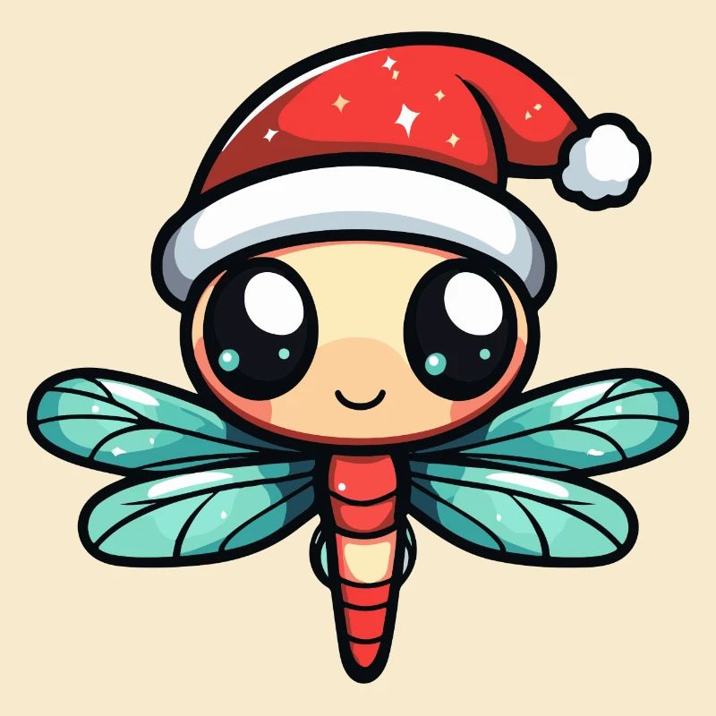 Libellule Noël mignon