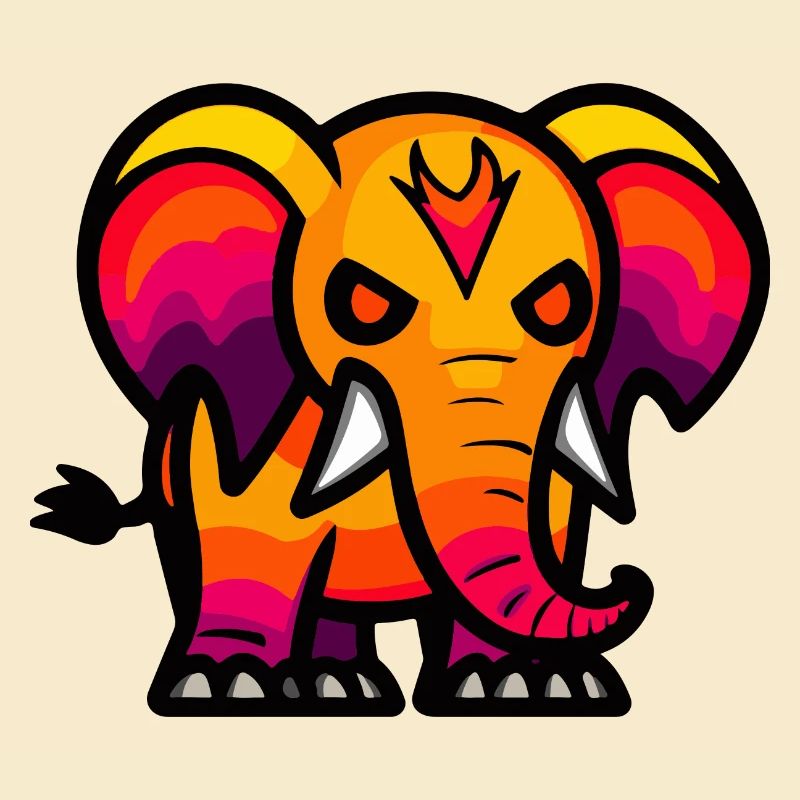 Elefant Halloween Comic Zombie