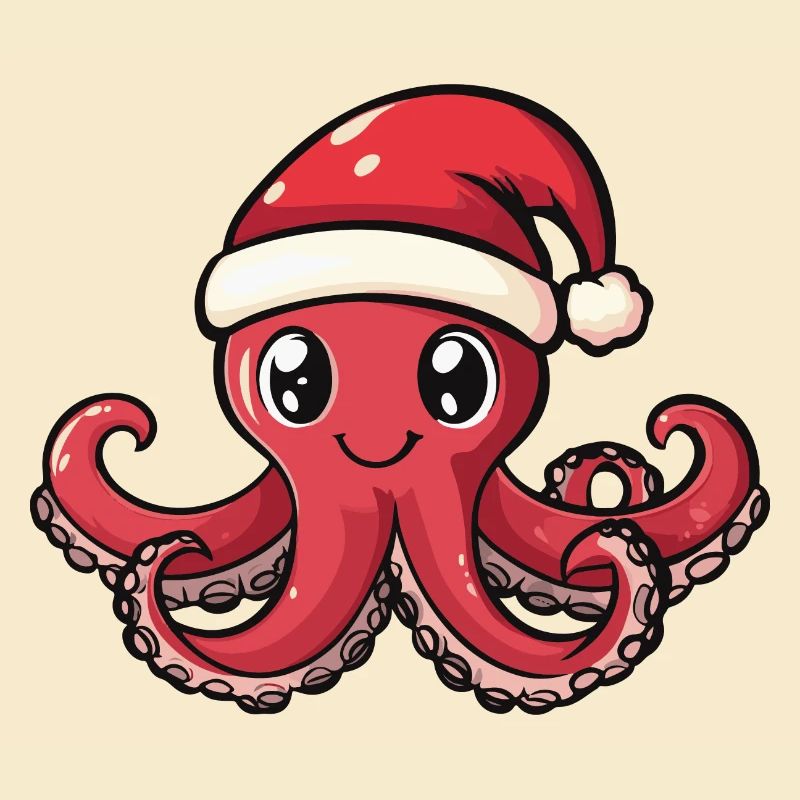 Pieuvre Noël Mignon