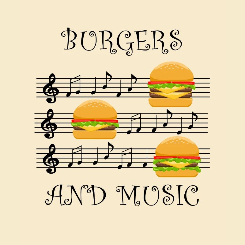 Hambuger Chef Musicien Notes de musique Citation
