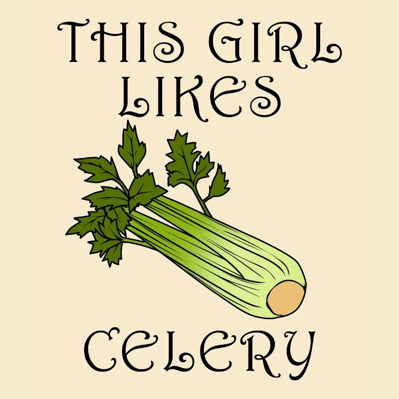 Fille mangeant du céleri, citation ironique,