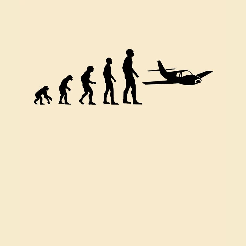 Evolution flugzeug mann humor ulm geschenkidee