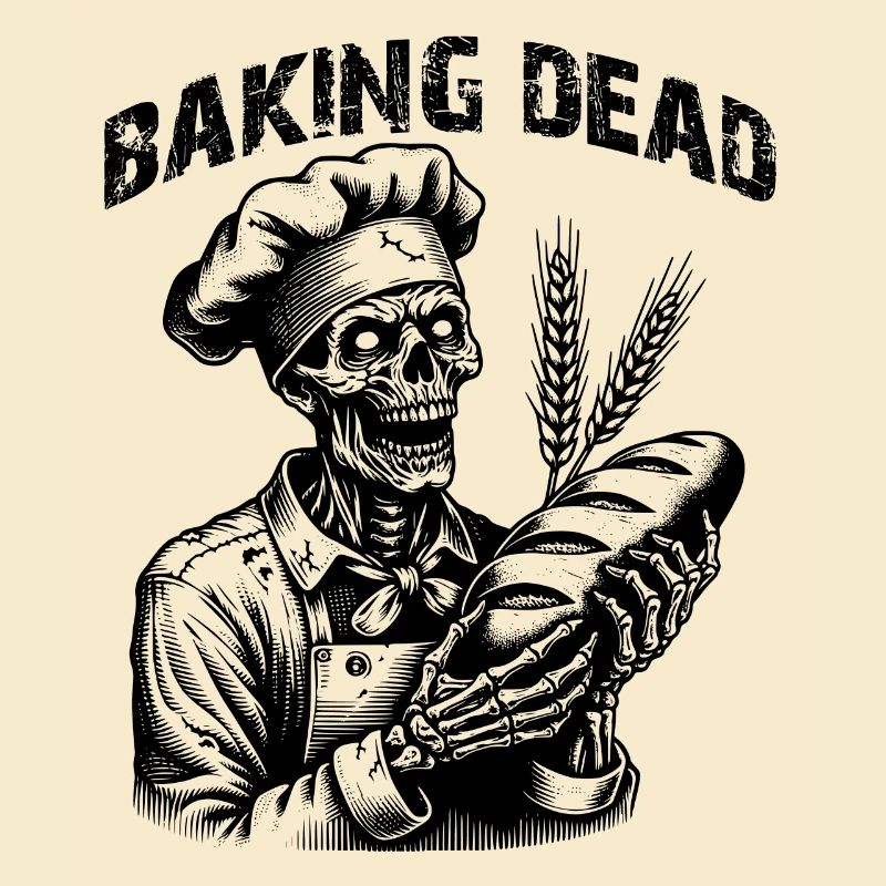 Zombie als Bäcker - gruseliger Horror Bäcker