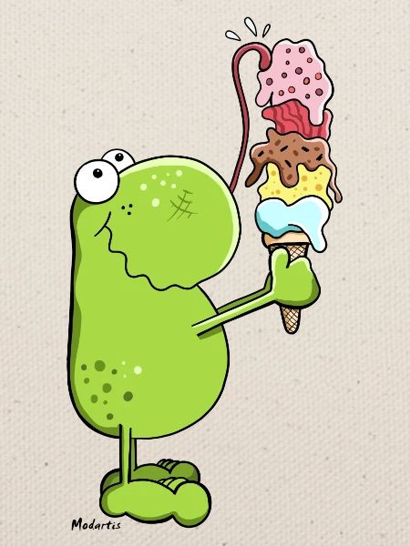 Frosch mit Eis