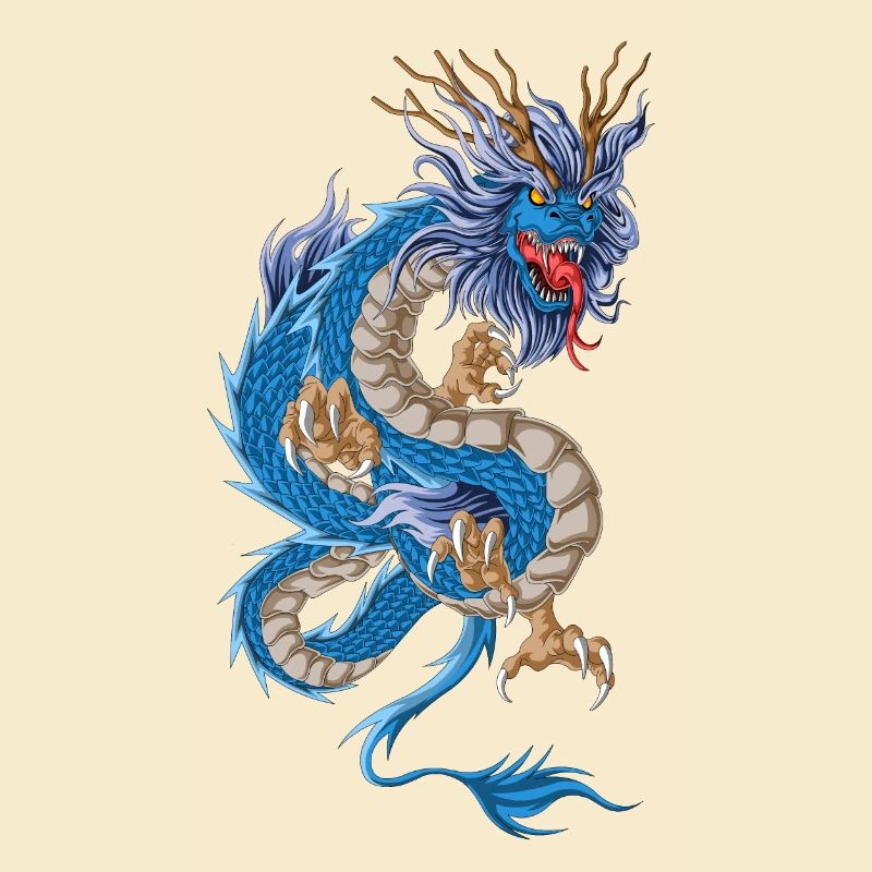 Blauer Drache asiatisch