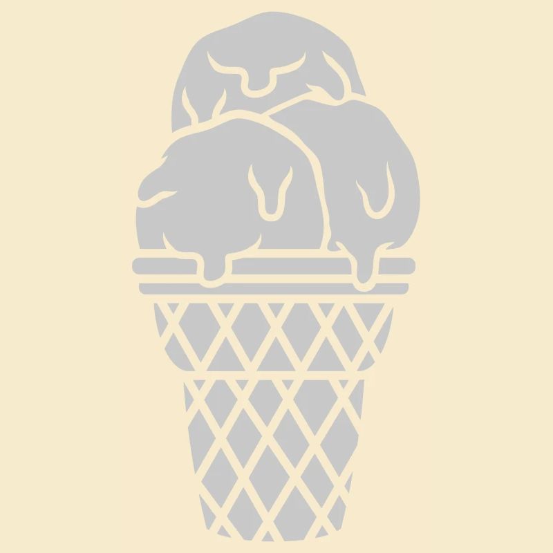 Eiscreme 3 Eiskugeln Waffel