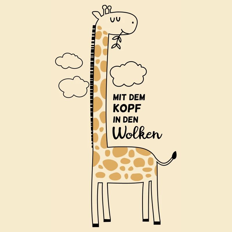 Giraffe mit dem Kopf in den Wolken