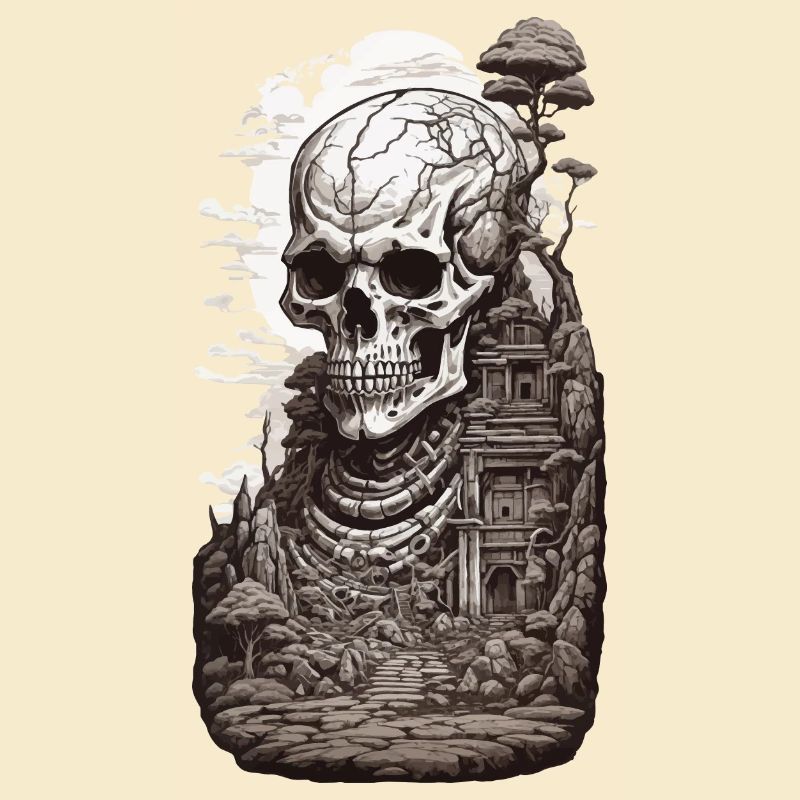 Occulte & Steampunk Conception esthétique du squelette géant