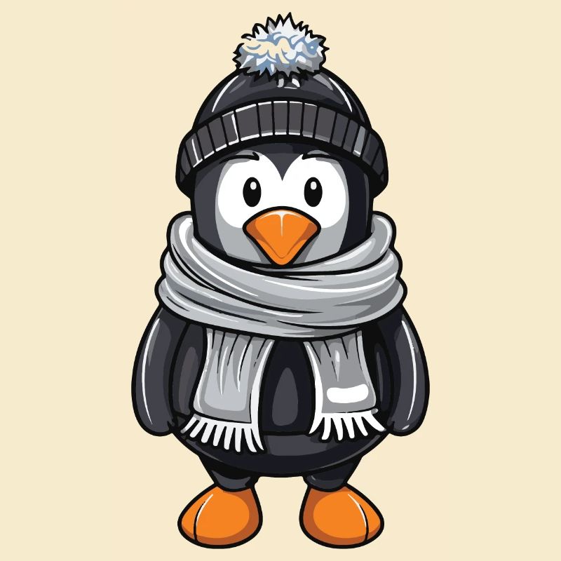 Bande dessinée d’hiver pingouin