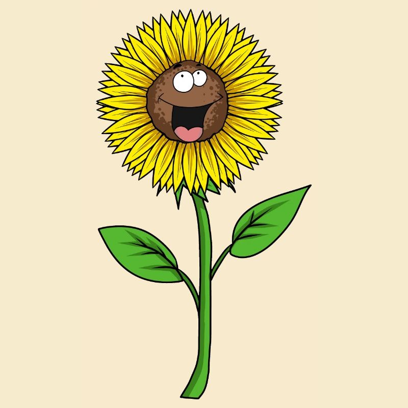 Sunflower face friendly cute