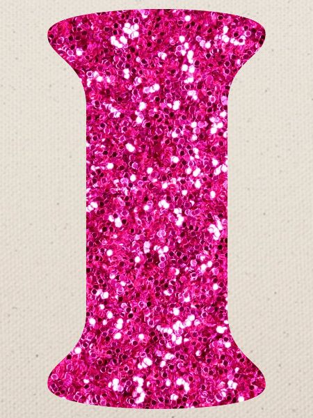 Buchstabe i rosa Glitzer