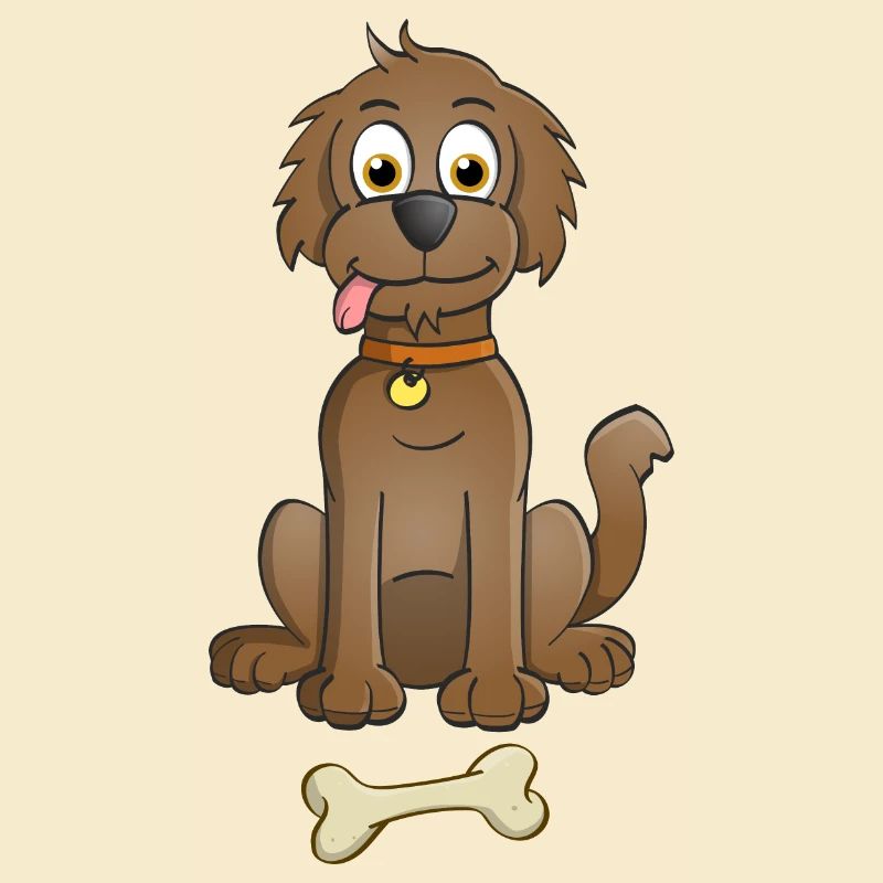 Image joyeuse d’un chien brun avec de l’os