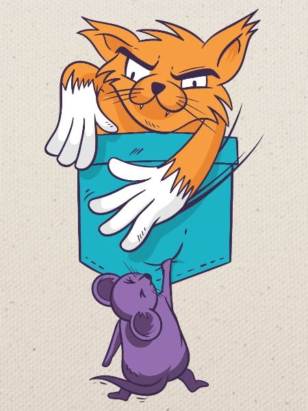 Verspielte Katze mit Mausmuster