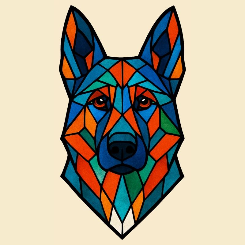 Geometrischer Deutscher Schäferhund – Bunter Hund A