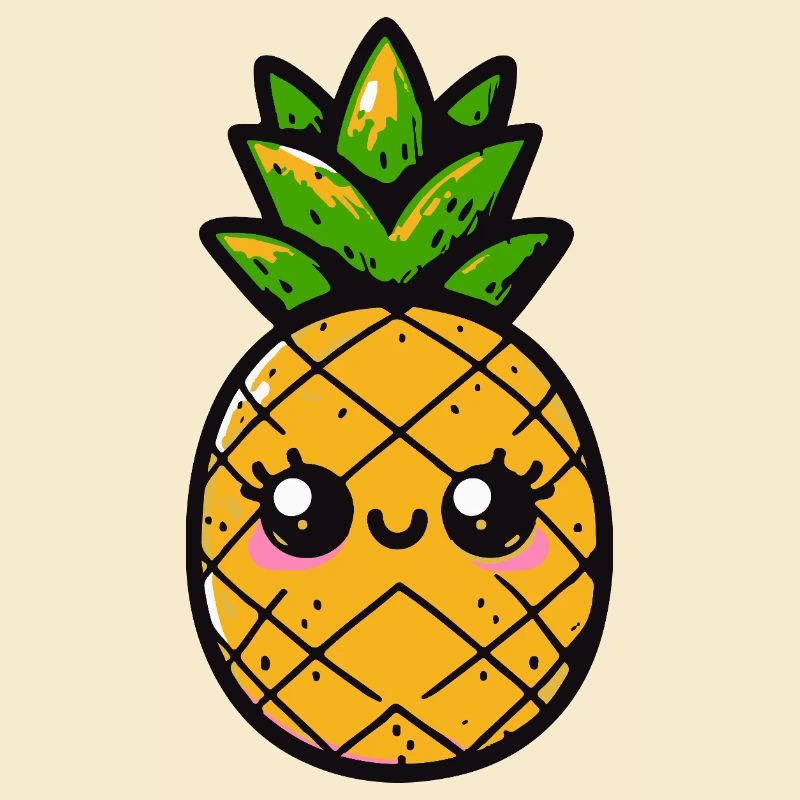 Kawaii Ananas Lächeln