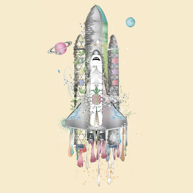 Fantasievolles Space Shuttle - kunstvoll gestaltet